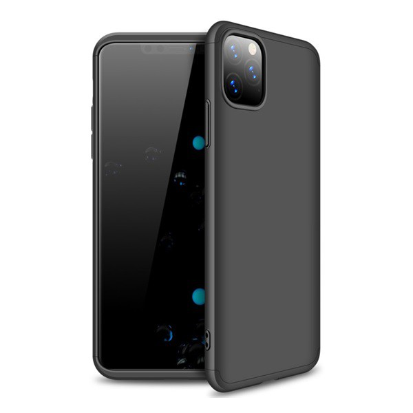 GKK műanyag telefonvédő (közepesen ütésálló, 3 részes, szétszedhető, előlap védelem) FEKETE [Apple iPhone 11 Pro Max] (5996457928767)