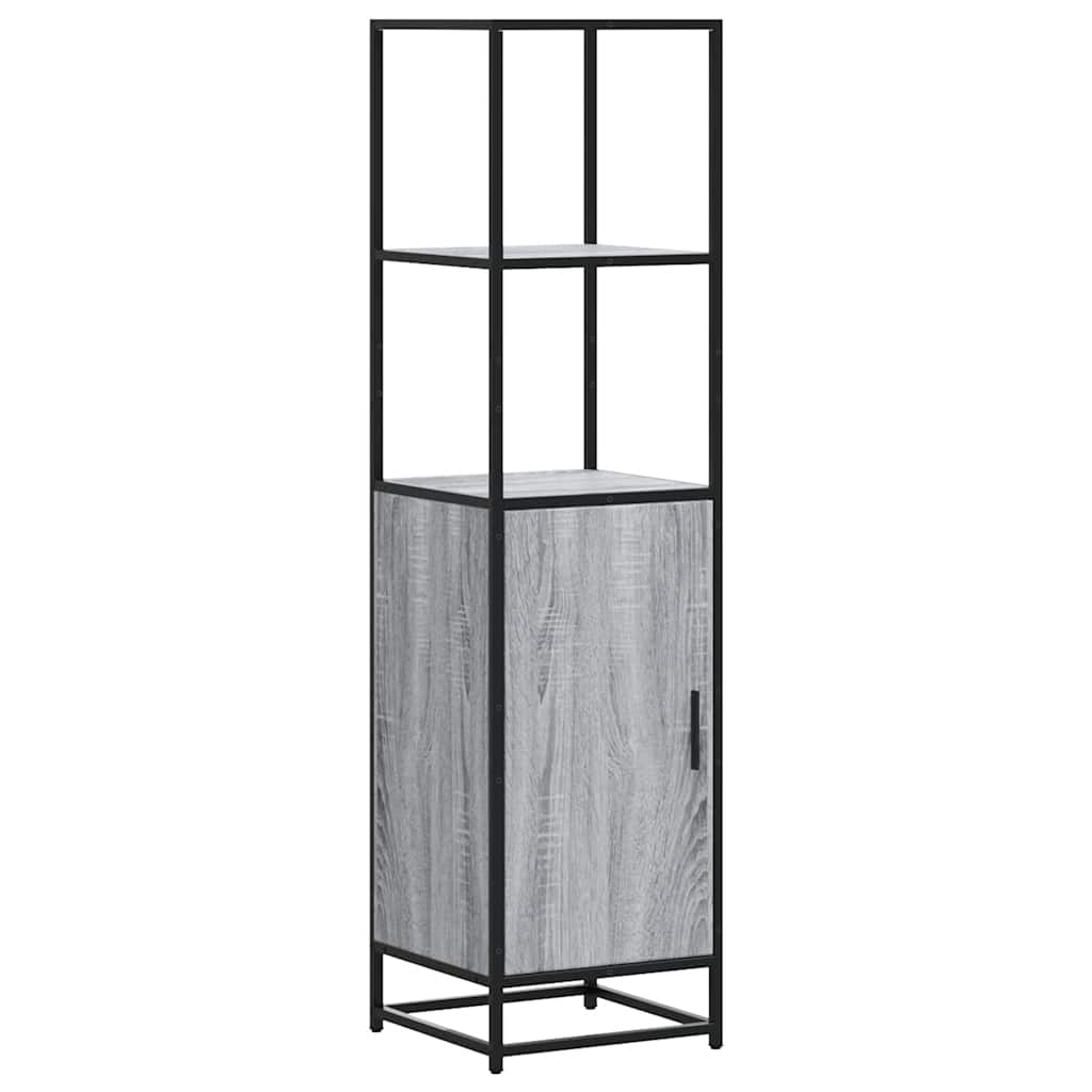 Highboard szürke sonoma 35,5x35x139 cm gépelt fa és fém (849047)