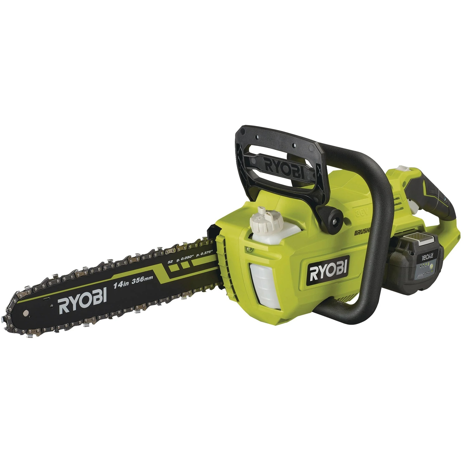 Ryobi MAX POWER akkumulátoros láncfűrész RY36CSX35A-150, 36Volt, elektromos láncfűrész (zöld/fekete, Li-ion akkumulátor 5Ah) (5133004596) (5133004596)