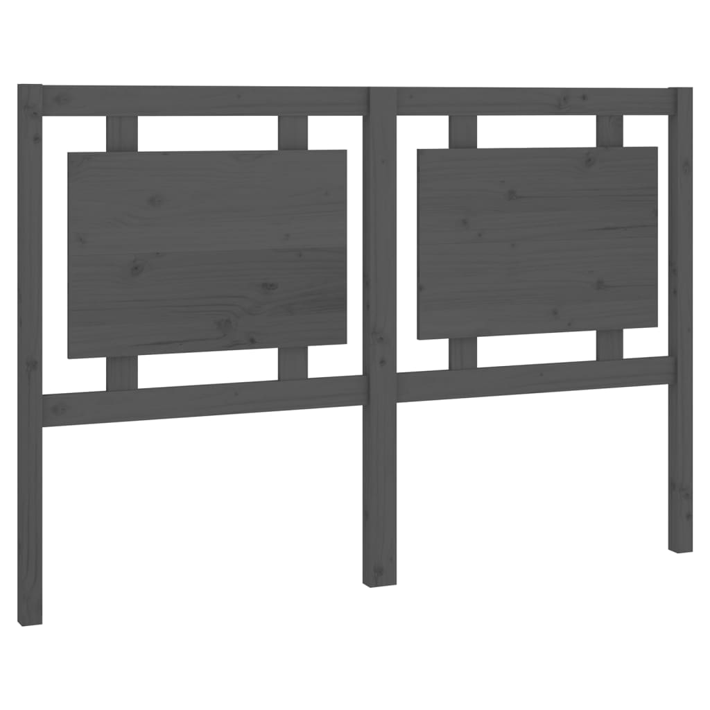 szürke tömör fenyőfa ágyfejtámla 145,5 x 4 x 100 cm (817942)