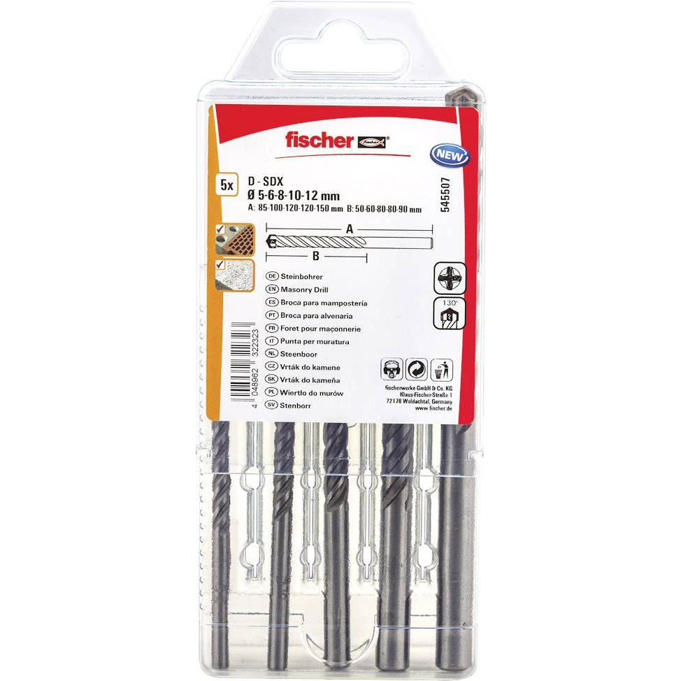 Fischer D-SDX Set Ø 5-12mm Kalapácsfúrófej készlet (5 db) (545507)