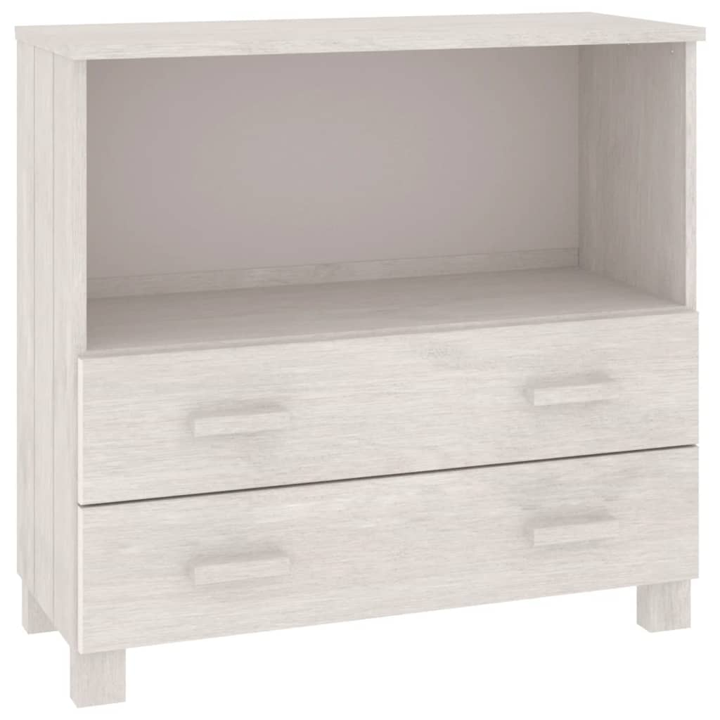 HAMAR fehér tömör fenyőfa tálalószekrény 85 x 35 x 80 cm (340497)