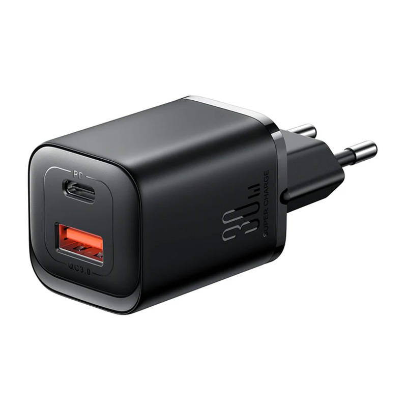Joyroom JR-TCF08EU USB Type-C / USB Type-A Hálózati töltő - Fekete (30W) (JR-TCF08)