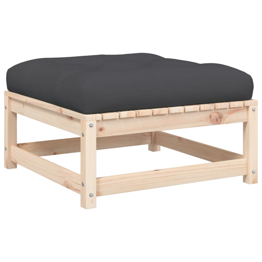 tömör fenyőfa kerti lábzsámoly párnával (838093)