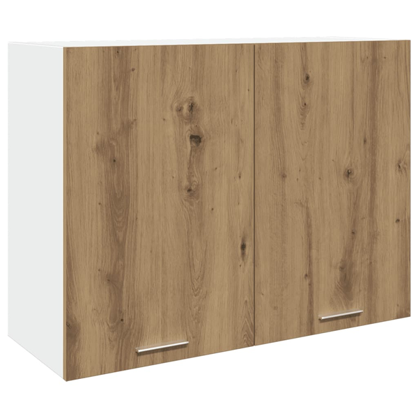 kézműves tölgy színű szerelt fa függőszekrény 80x31x60 cm