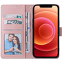 Samsung Galaxy A13 4G SM-A135F / A137F, Калъф със странично отваряне, стойка, с магнитна катарама, абстрактен мраморен модел, TP Wallett Marble, лилав/цветен (136771)