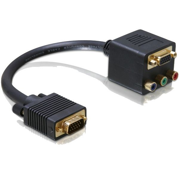 Delock DL65059 VGA male to VGA + 3x Cinch female adapter (DL65059)