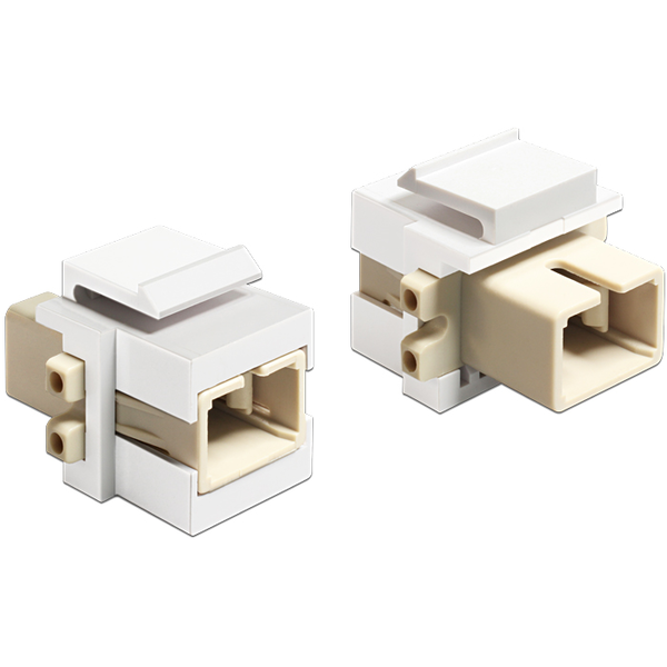 Keystone Modul SC Simplex Buchse zu SC Simplex Buchse beige / weiß