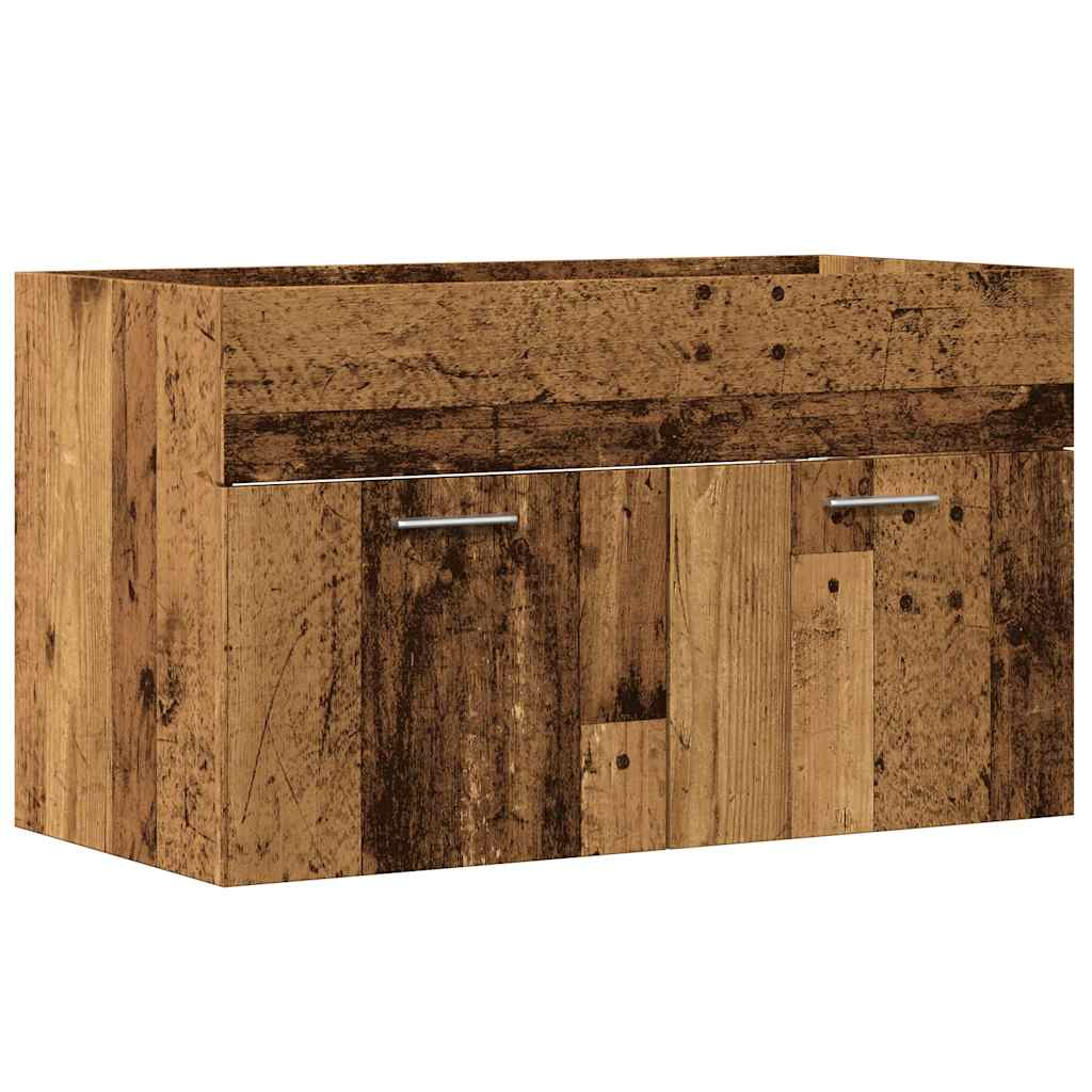 antik fa színű szerelt fa mosdószekrény 80 x 38,5 x 46 cm (856211)