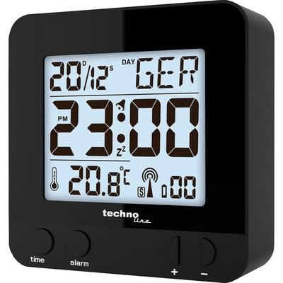 Techno Line WT235 sw Rádiójel vezérlésű Ébresztőóra Fekete Riasztási idők 1 (WT235 sw)