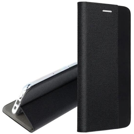 Gigapack Apple iPhone 14 Pro Max textil mintás fliptok fekete (GP-129293) (GP-129293)