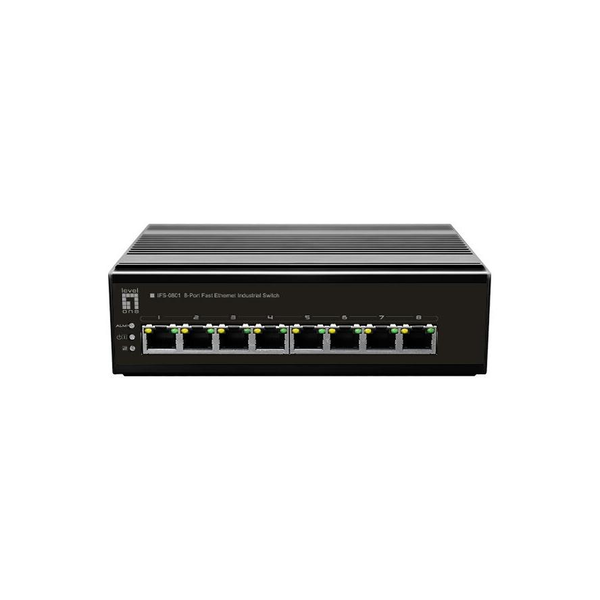 LevelOne IFS-0801 netværksswitch Ikke administreret Fast Ethernet (10/100) Sort