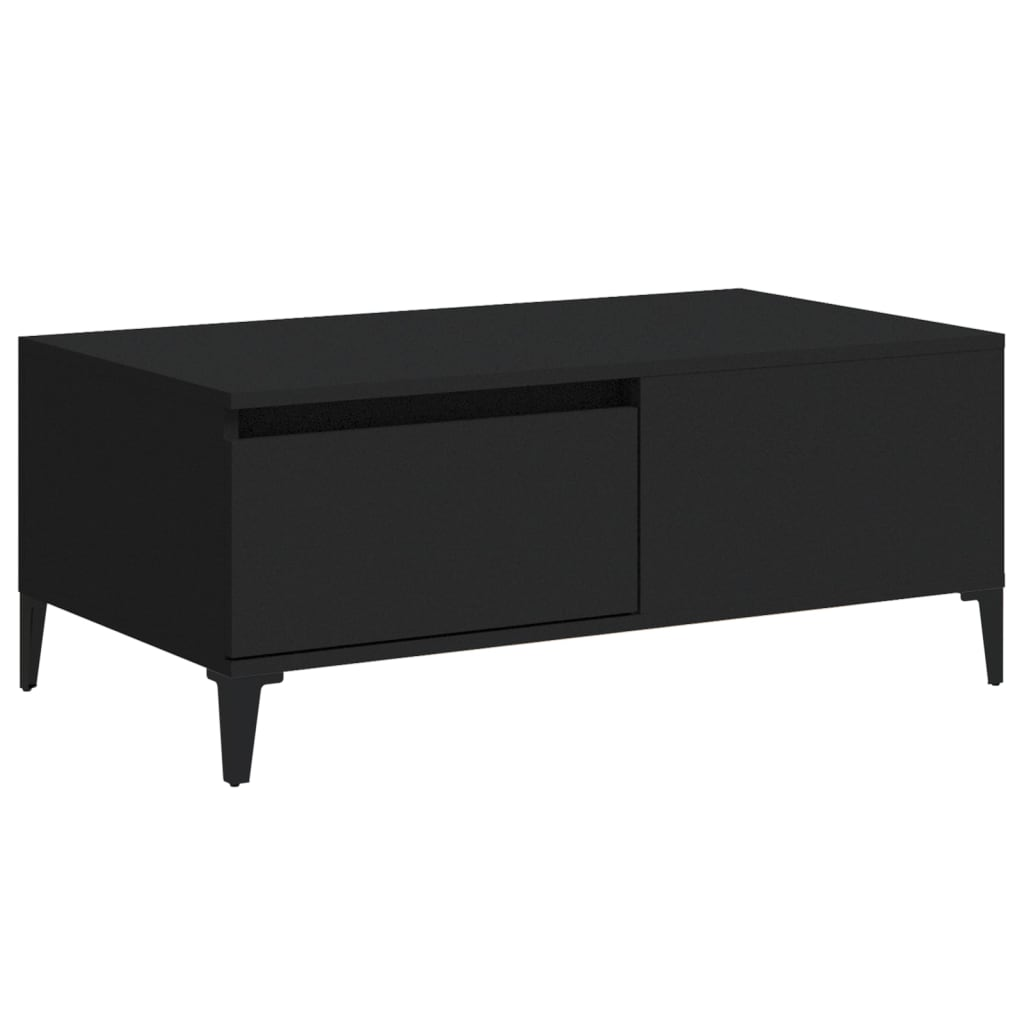 fekete szerelt fa dohányzóasztal 90x50x36,5 cm (821117)