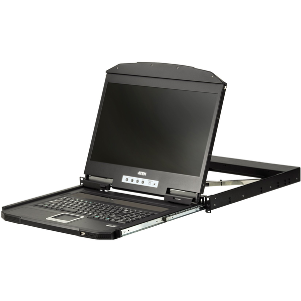 ATEN CL3700NW rack konzol 47 cm (18.5") 1920 x 1080 pixelek Fém, Műanyag Fekete 1U