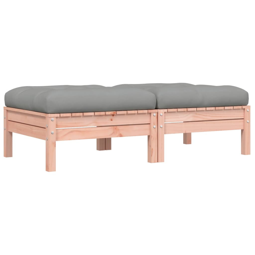 2 db tömör fenyőfa kerti lábzsámoly párnával (838171)