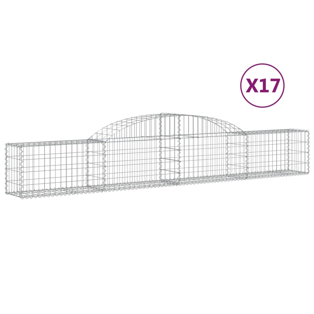 17 db íves horganyzott vas gabion kosár 300x30x40/60 cm (3146480)