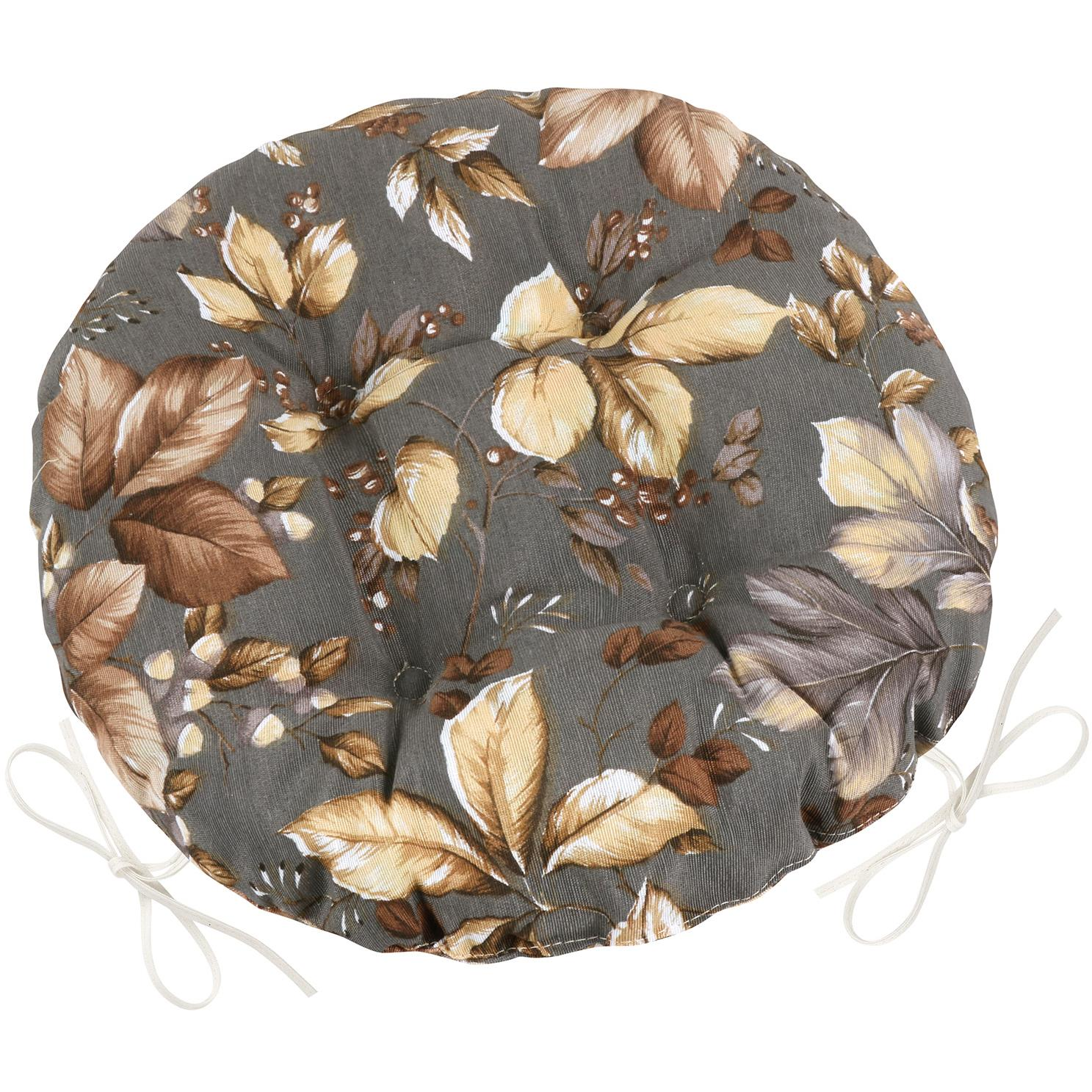 BELLATEX Seat EMA 62/564 round quilted d.40 cm Autumn leaves (12065)