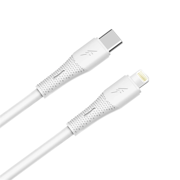 AVAX CB3310 27W USB-C – Lightning gyorstöltő szilikon kábel, 1.5 m, fehér (AVAX_CB3310)