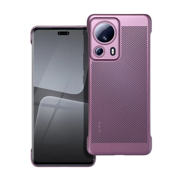 Xiaomi 13 Lite / Civi 2, Műanyag hátlap védőtok, légáteresztő, lyukacsos minta, Breezy, lila (RS142580)