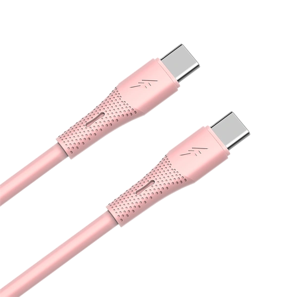 AVAX CB3309 60W USB-C gyorstöltő szilikon kábel, 1.5 m, rózsaszín (AVAX_CB3309)