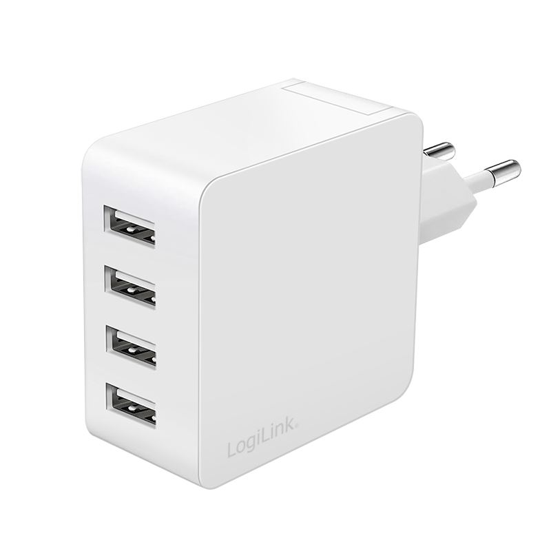 Logilink 4xUSB-A 24W hálózati töltő fehér (PA0336W) (PA0336W)