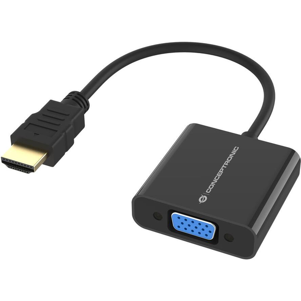 Conceptronic ABBY20B προσαρμογέας καλωδίου βίντεο 0,25 m HDMI Τύπος A (Standard) VGA (D-Sub) Μαύρος (Μαύρο)