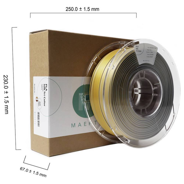 Maertz PLA Silk Tri Color nyomtatószál 1.75mm, 1kg selymesen fényes arany-ezüst-rézszínű (PMMA-1022-004)