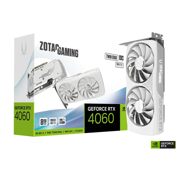 Видео карта ZOTAC GeForce RTX 4060 Twin Edge OC White Edition 8GB GDDR6 128-bit