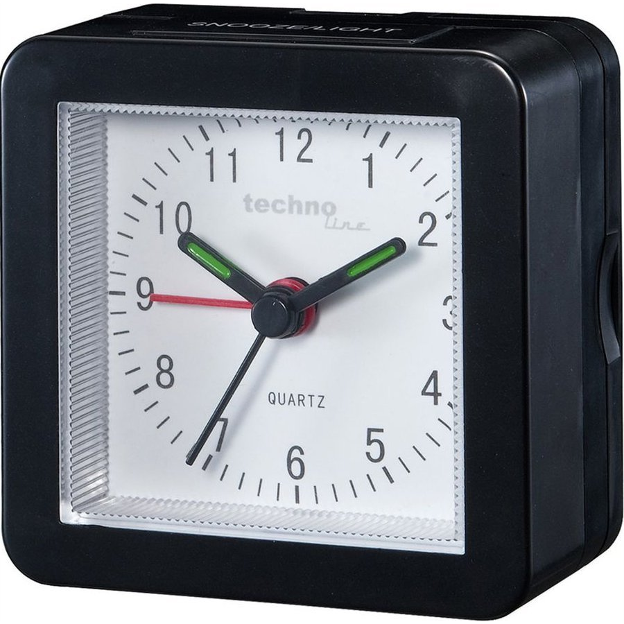 TECHNO LINE Modell SC analóg ébresztőóra fekete-fehér (Modell SC black)