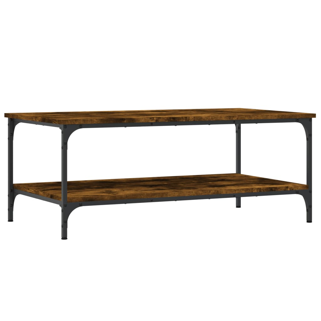 füstös tölgyszínű szerelt fa dohányzóasztal 100x55x40 cm (832835)