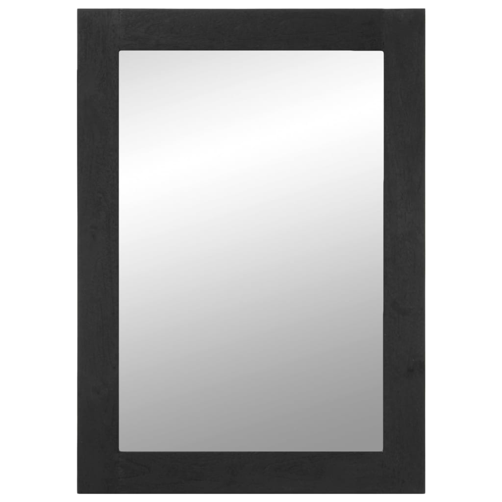fekete szerelt fa és sárgaréz fürdőszobatükör 50 x 70 x 2,5 cm (4017679)