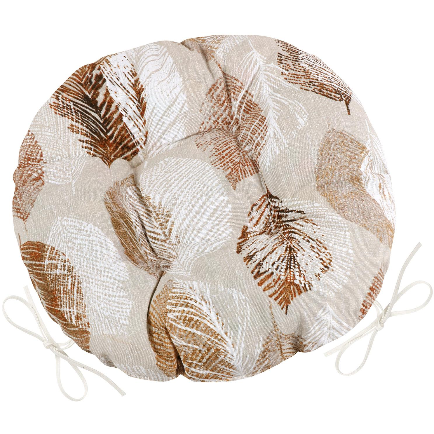 BELLATEX Seat EMA 62/565 round quilted d.40 cm Beige leaves (12066)