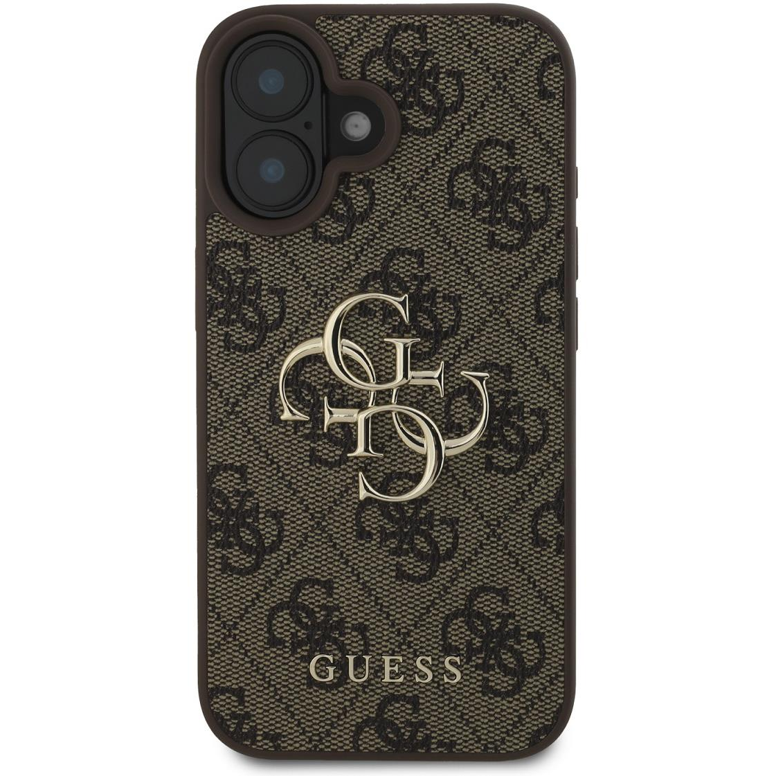Guess PU 4G Metal Logo iPhone 16 Brown tok (GUHCP16S4GMGBR)