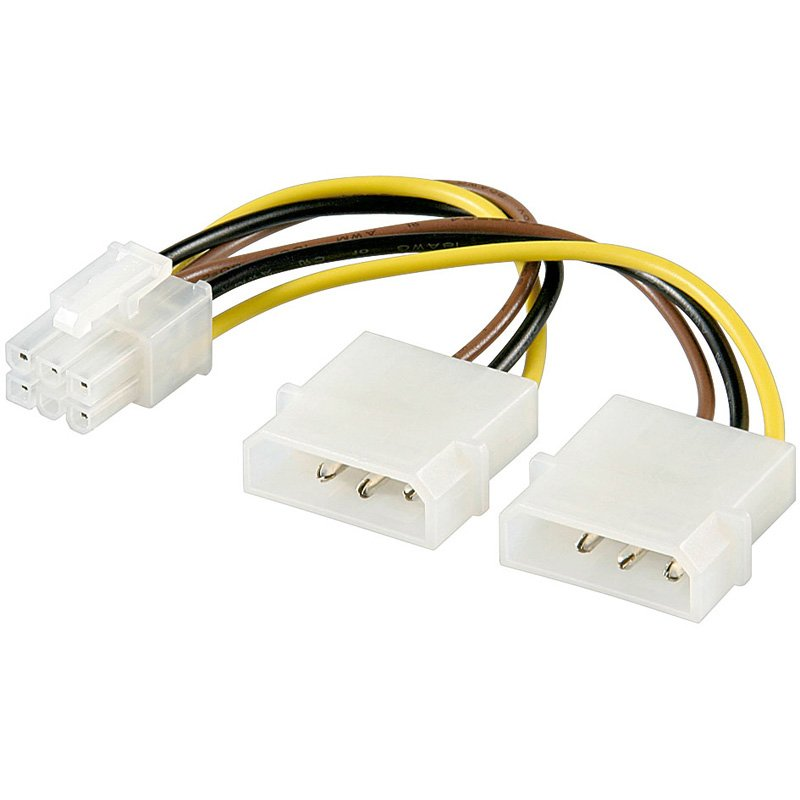Power cable 2xMolex/PCI-Express-6pin Akyga AK-CA-13 15cm (AK-CA-13)