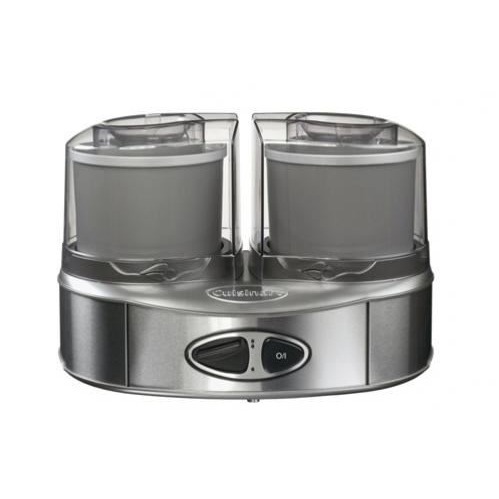 Уред за сладолед Cuisinart, 50W, 2 купи, 2 л, Неръждаема стомана/Стъкло