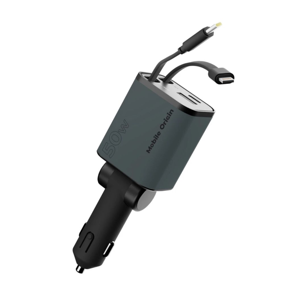 Ładowarka Mobile Origin Mobile Origin 4in1 50W Car Charger CA28 - USB-C + USB-A, USB-C and Lightning Cable 