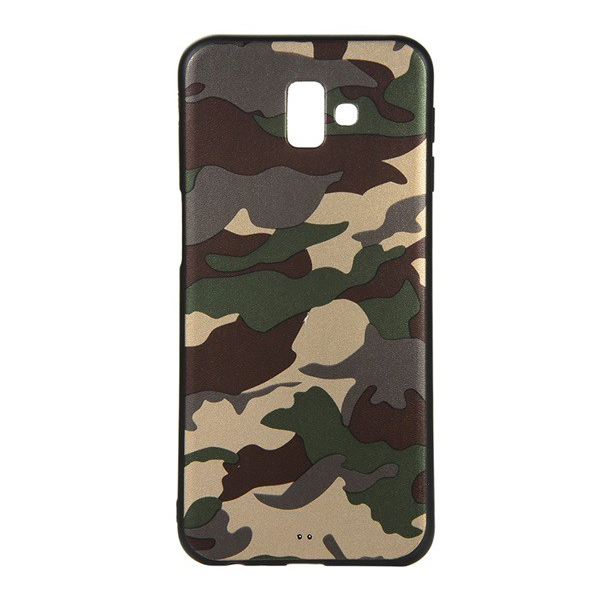 Szilikon telefonvédő (bőr hatású, terep minta) ZÖLD [Samsung Galaxy J6 Plus (SM-J610F)] (5996457860210)