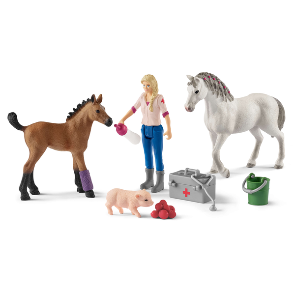 Schleich 42486 Návštěva lékaře u klisny a hříběte