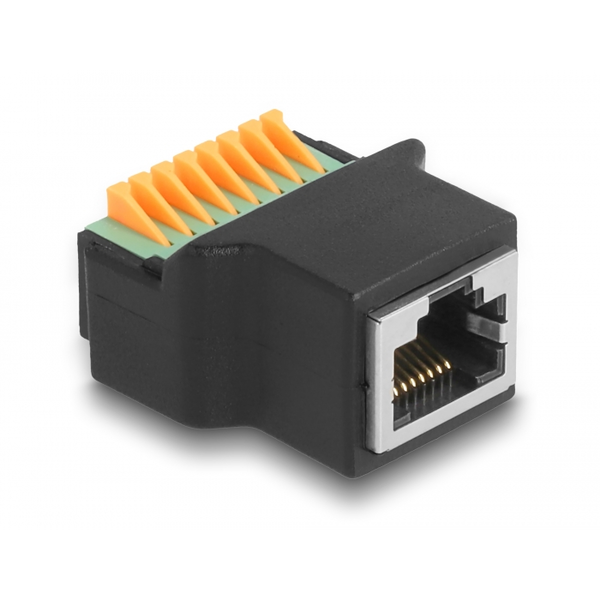 DELOCK RJ45 Buchse zu Terminalblock mit Drucktaster Adapter