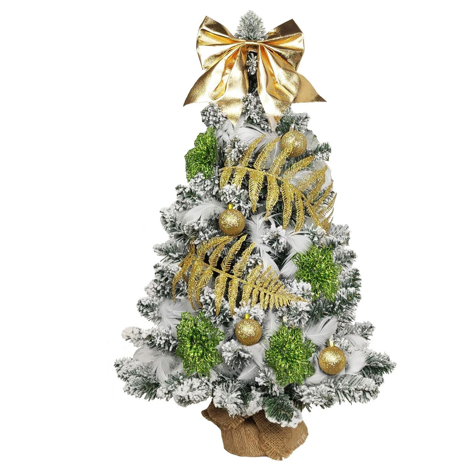 LAALU LED fényekkel díszített karácsonyfa - Harmonikus champagne, 27 dísz, 60 cm (LAU-2210-OZM-60B)