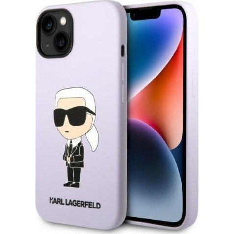 Karl Lagerfeld Liquid Ikonik NFT szilikon hátlap tok Apple iPhone 14 Plus, lila