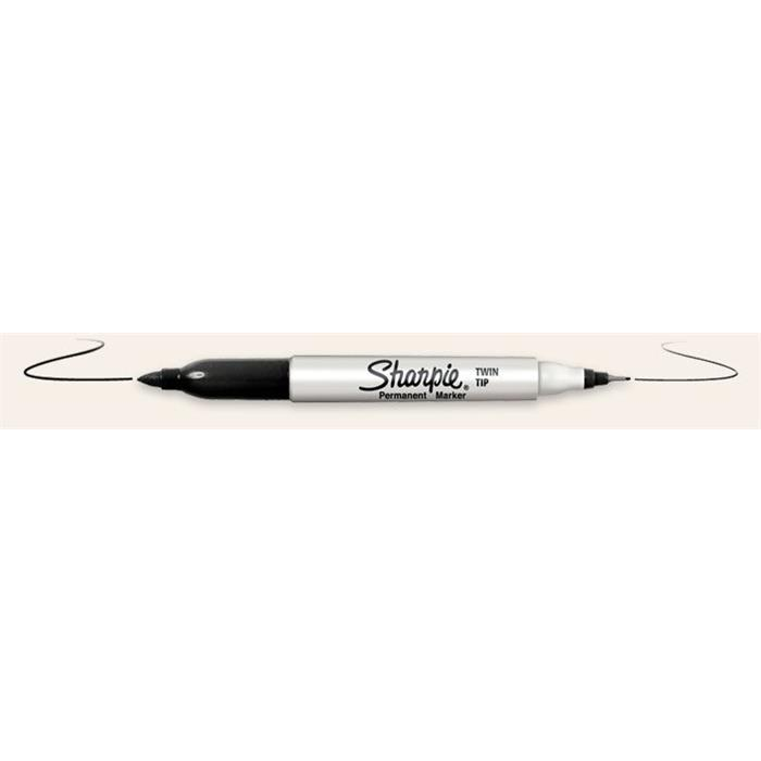 Sharpie Twin Tip Alkoholos marker - Fekete (NSH0811100)