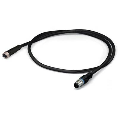 WAGO 756-5507/040-010 Érzékelő-/működtető összekötő, konfekcionált M8 Dugó, egyenes, Alj, egyenes 1.00 m Pólusszám: 4 10 db (756-5507/040-010)