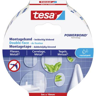 tesa Montageband Fliesen&Metall wasserdicht 1.5m x 19mm