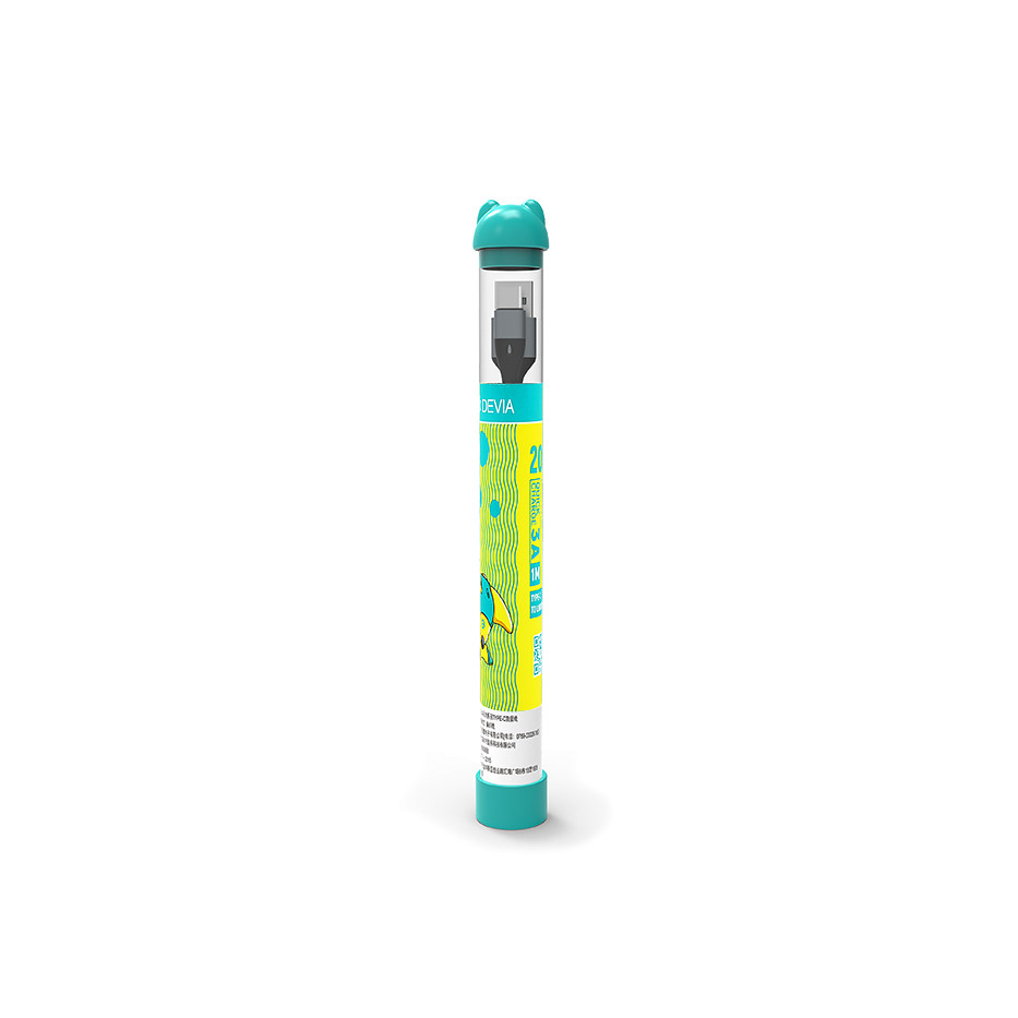 Devia Gracious Series Tube USB/Type-C adat-és töltőkábel 1m - fekete (ST107861)