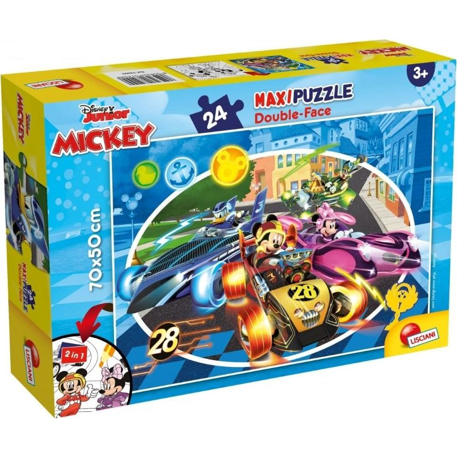 Mickey egér 2 az 1-ben maxi 24db-os puzzle és színező 70x50cm - Lisciani (304-74099)