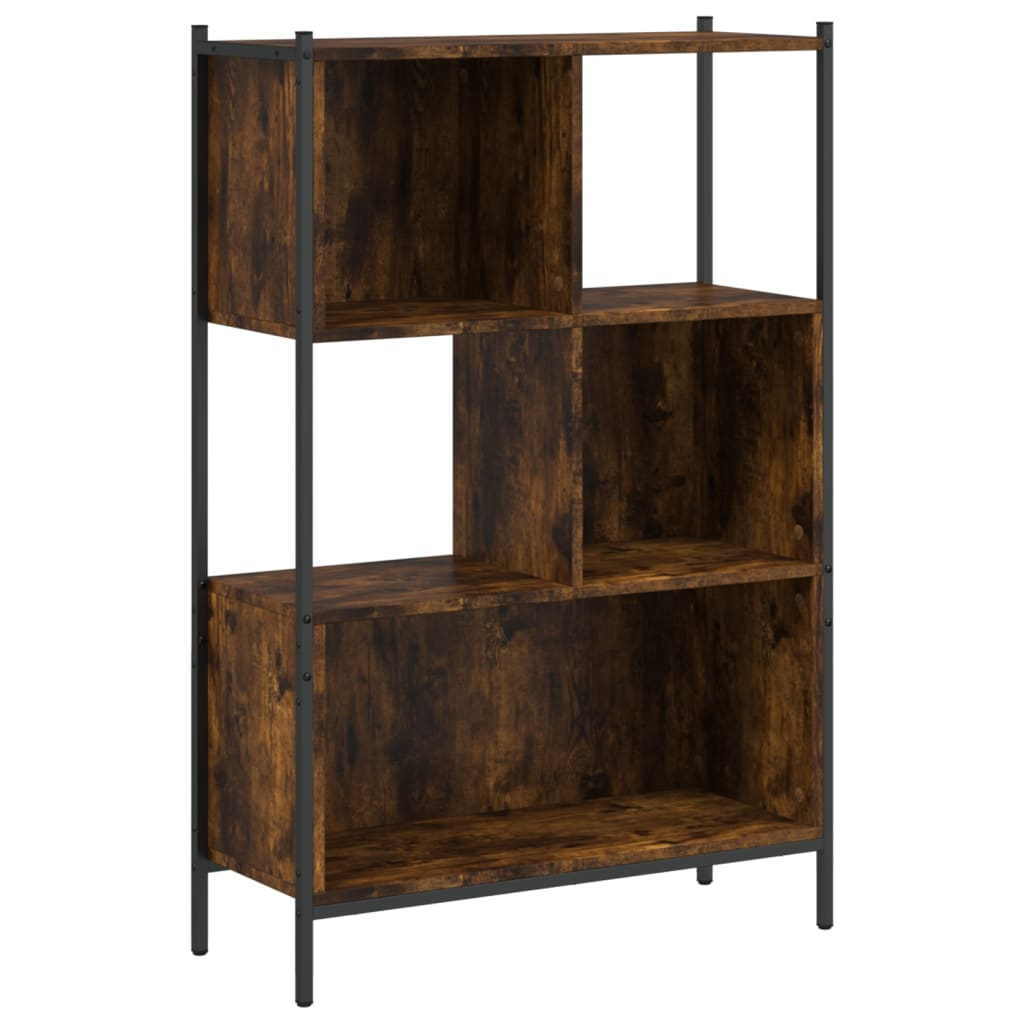 füstös tölgy színű szerelt fa könyvszekrény 72x28x109 cm (838885)