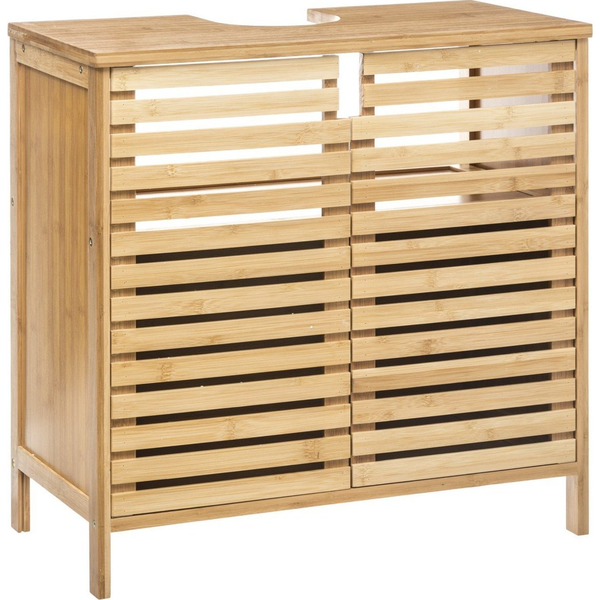 Mueble Bajo Lavabo Armario Auxiliar Baño Sicela 2 Puertas 1 Estante Color Marrón 60 Cm