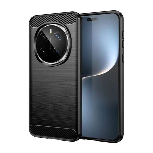 Szilikon telefonvédő (ütésállóság, légpárnás sarok, szálcsiszolt, karbon minta) FEKETE Honor Magic 7 Pro "Gigapack csomagolás" (GP-166765)