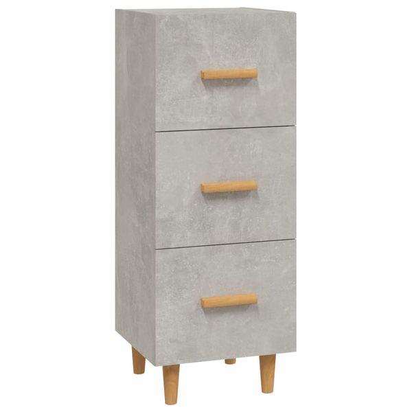 Servantă, gri beton, 34,5x34x90 cm, lemn compozit